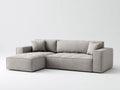 Sofá de esquina de 3 plazas tapizado en tejido 290 x 175 x 82 cm - beige claro - zona de descanso extendida para salón - diseño moderno de perfil bajo
