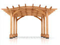 Sonnenschutz Pavillon Holz 450x350x250 cm - Naturfarben - Gartenpavillon mit offenem Dach und dekorativem Holzrahmen