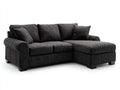 Sofás de esquina de tela acanalada 250x165x86 cm - gris antracita - chaise moderna para salón