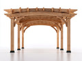 Sonnenschutz Holz 400x300x250 cm - Naturbraun - Freistehende Pergola mit offenem Lamellendach