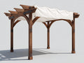 Sonnenschutz Pergola Holzgestell 300 x 300 x 220 cm Braun Weiß Modernes Gartendesign