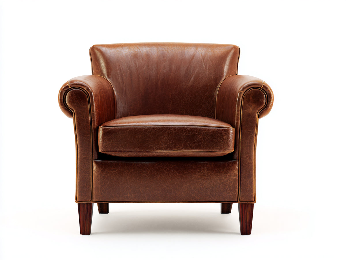 Sessel Kunstleder Holzgestell 82 x 78 x 85 cm Braun Modernes Design mit Armlehnen