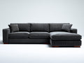 Sofás de esquina de pana acanalada 270x170x82 cm - gris antracita - módulo de descanso integrado