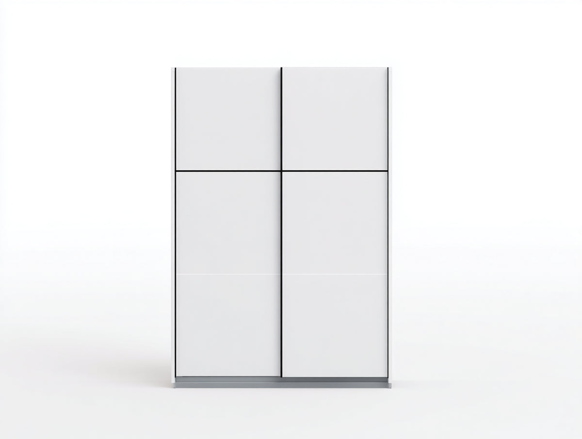 Kleiderschrank Schrank aus Holzwerkstoff 120 x 50 x 200 cm Weiß Modernes Design mit 4 Türen
