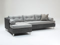Sofás de esquina tapizado 285x185x84 cm - gris claro-gris oscuro - diseño moderno con chaise longue