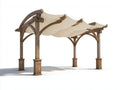 Sonnenschutz 300x300x250 cm - Holzrahmen mit beigem Stoffdach - Garten Pergola Design