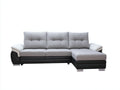 Sofás de esquina de tela y polipiel 270x170x85 cm - gris claro negro y blanco - diseño moderno para salón
