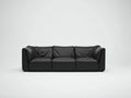 Sofás lineales cuero sintético acolchado 245x94x70 cm - Negro - diseño moderno de tres plazas