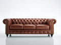 3 Sitzer Sofa Chesterfield Sofa Kunstleder 240 x 90 x 75 cm Braun Klassisches Design für Wohnzimmer